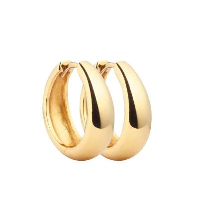 925 Sterling Silver Gold Plated Bold Hoop Earrings