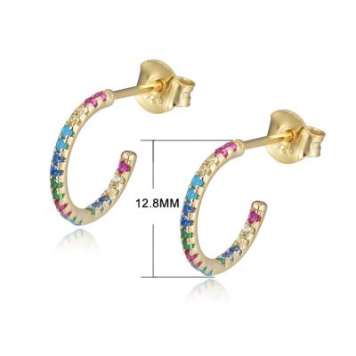 C-shaped Zircon Studs Earrings 