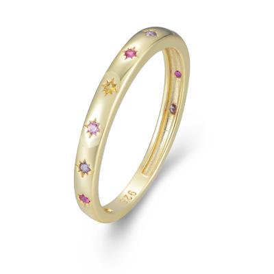 Colored zircon Engraving ring
