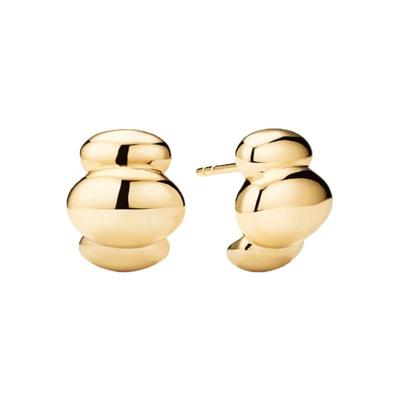 Croissant Shape Gold Plated Stud Earrings