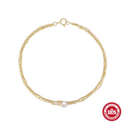 Double Chain Pearl Bracelet