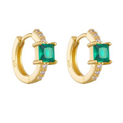 Emerald Square Zircon Earring