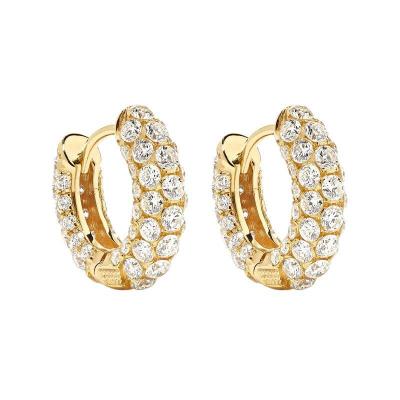 Full Zircon Huggie Designer Hoop Earrings 