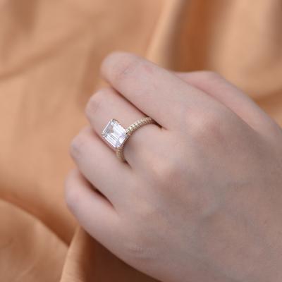 Geometric Square Zircon Ring Set