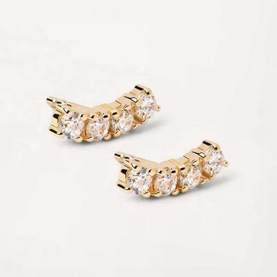 Gold Plated Cubic Zirconia Stud Earrings