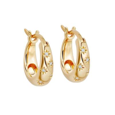 Gold Plated Ear Buckle Hoop Earring