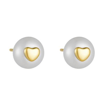 Heart Pearl Stud Earring
