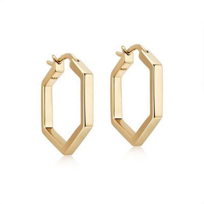 Hexagon Hoop Earring