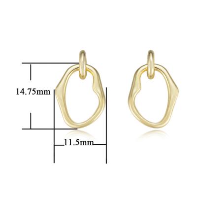 Irregular Geometric Circle Earring