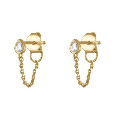 Pear Cut Chain Drop Earrings