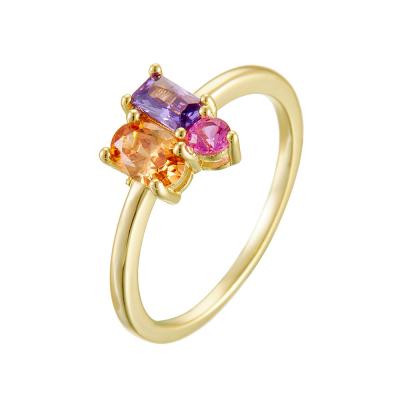 Rectangular Colored Zircon Ring