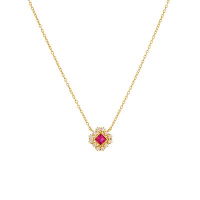 Ruby Hollow Pendant Necklace