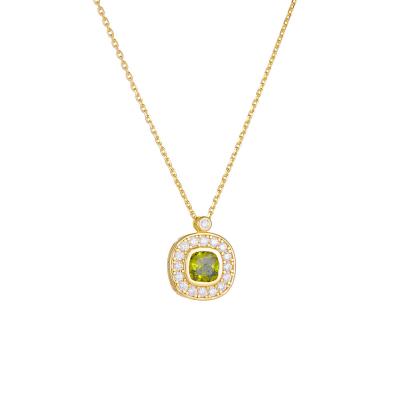 Square Zircon Pendant Necklace