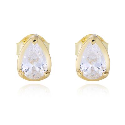 Tear Shape CZ Stud Earring