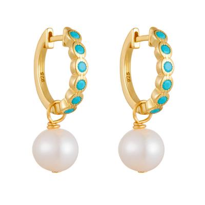 Turquoise Hoops Earring