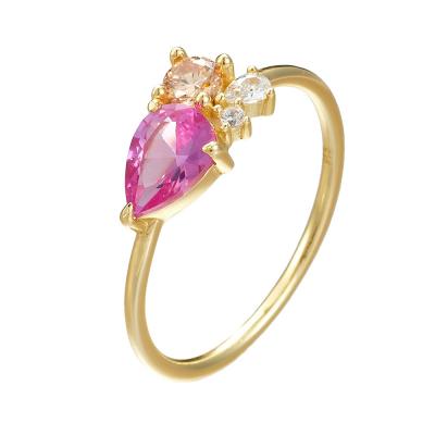 Waterdrop Zircon Silver Ring