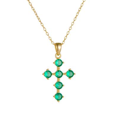 Zircon Cross Pendant Necklace