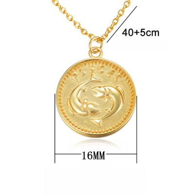 Zodiac Coin Pendant Necklace